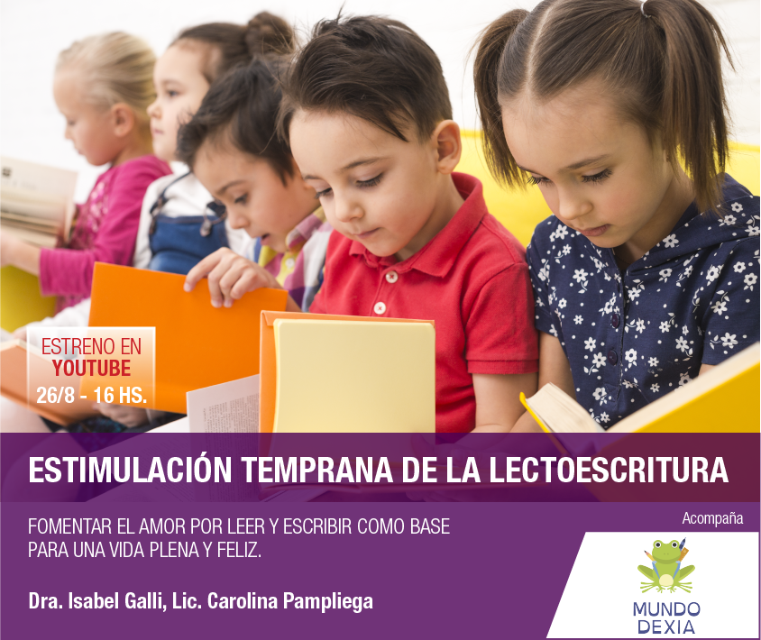 Flyer: Estimulación Temprana de la Lectoescritura, Fundación Diagnóstico Maipú y Mundo Dexia
